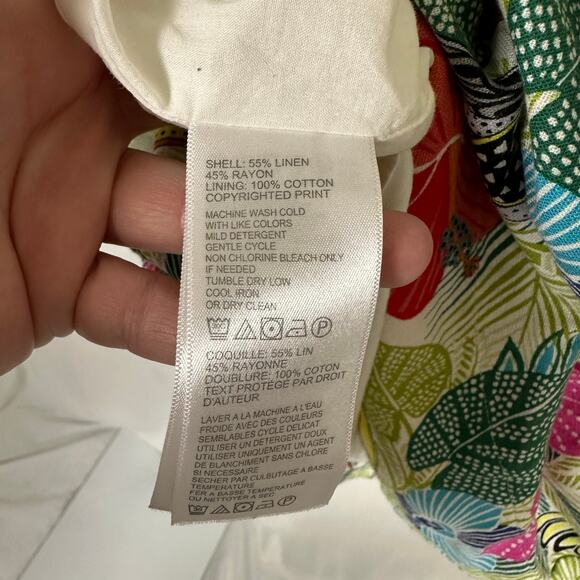 Tommy Bahama Shift Dress Tropical Toucan Linen Blend Sleeveless‎ Vacation Resort - Picture 7 of 9
